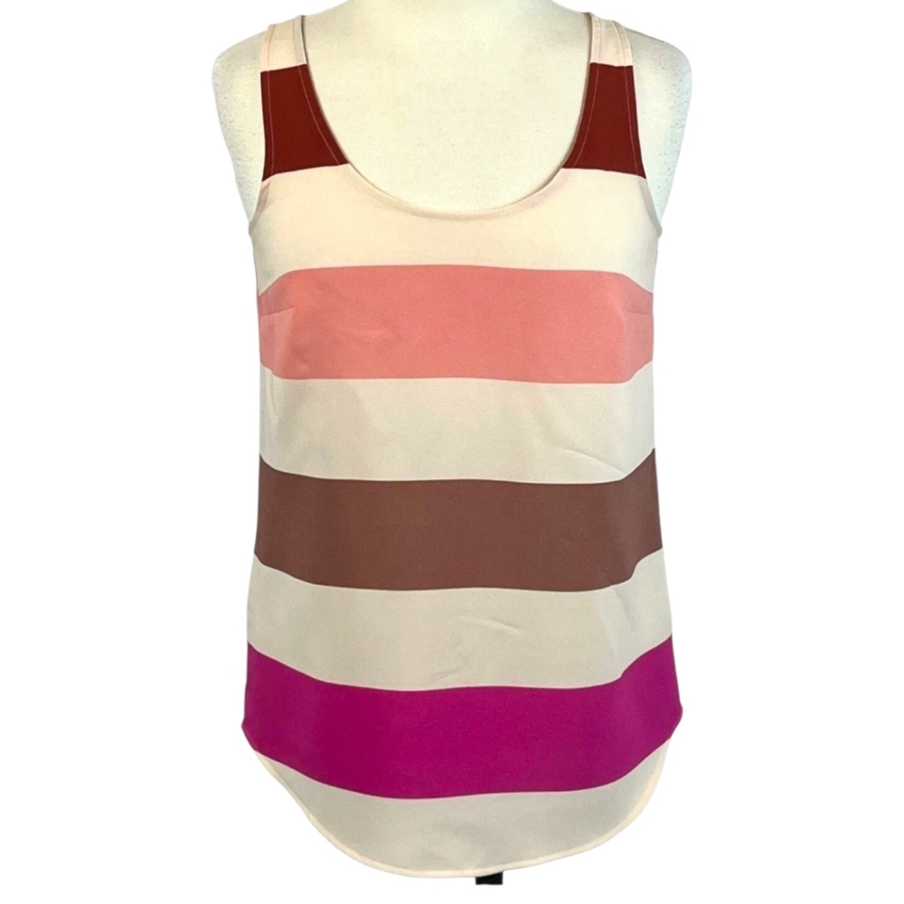 Ann Taylor Loft Women's Multicolor Striped Sleeveless Scoop Tank Top Size XS - Picture 2 of 5